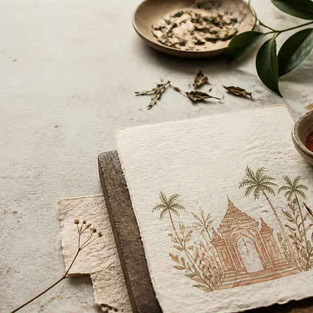 Art & Handmade Paper — Elephant-dung paper, temple-style painting