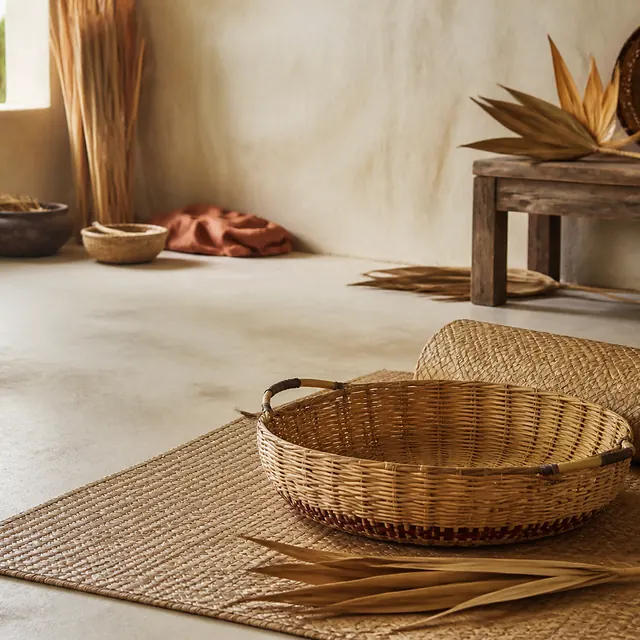 Cane, Reed & Palmyrah — Hana fibre mats, palmyrah baskets, reed ware